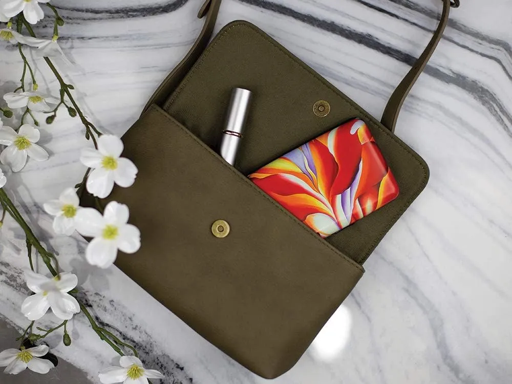 Monarque Armored Wallet Credit Card Case with RFID Data Theft Protection (O'Keefe - Red Canna)