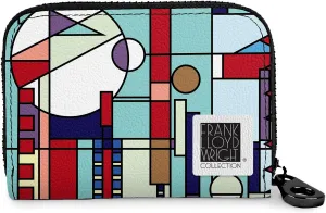 Monarque RFID Secure Armored Signature Zipper Wallet (Frank Lloyd Wright City By The Sea)