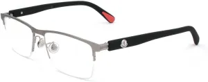 Moncler Semi-Rimless Eyeglasses ML5164H 015 Matte Ruthenium 54mm