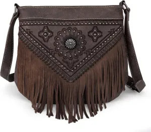 Montana West Crossbody Bags for Women Western Small Purse Tassels Embossed Handbags