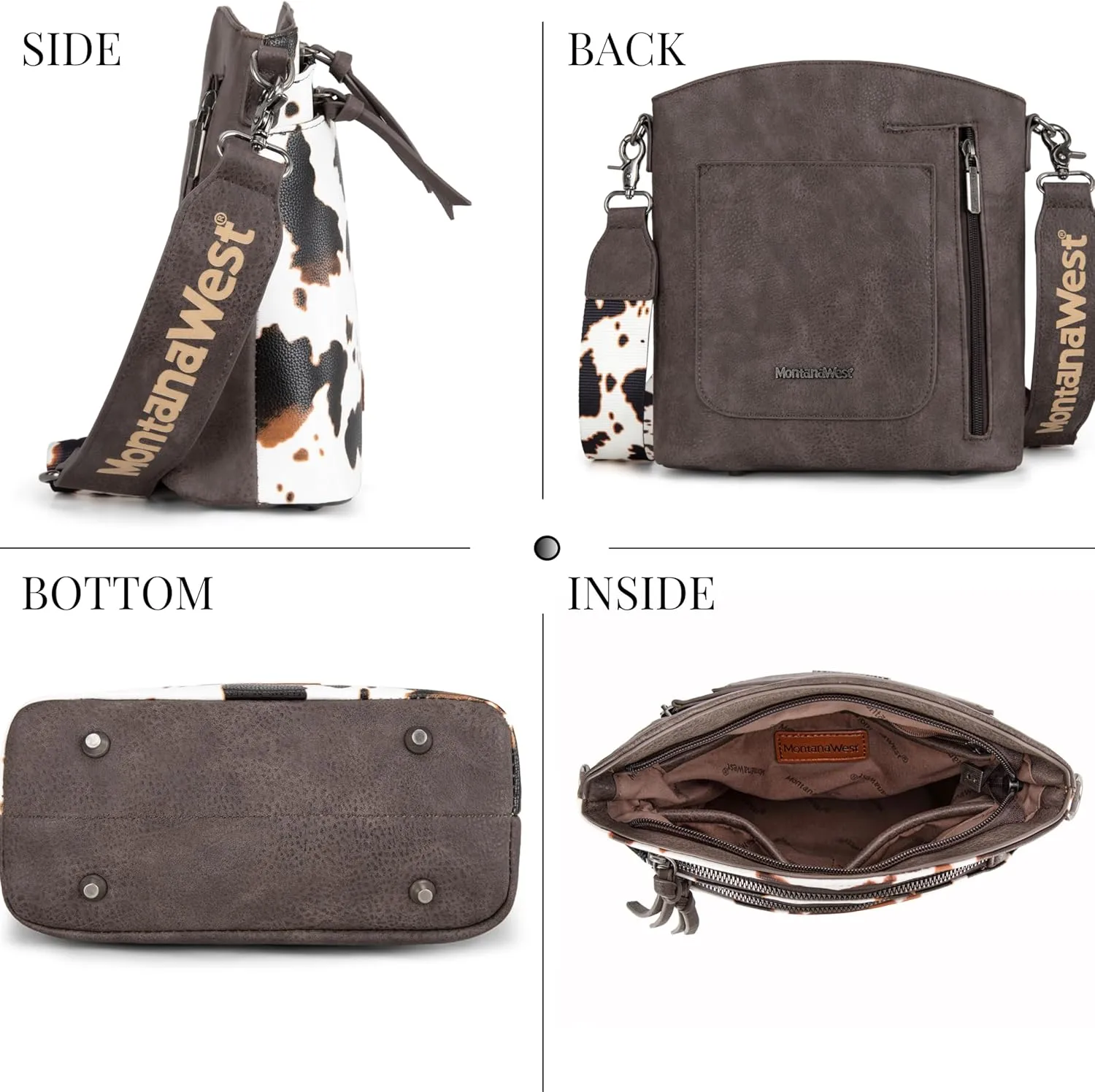 Montana West Crossbody Purses and Handbags for Women Double Compartments Cross Body Bag with Adjustable Strap