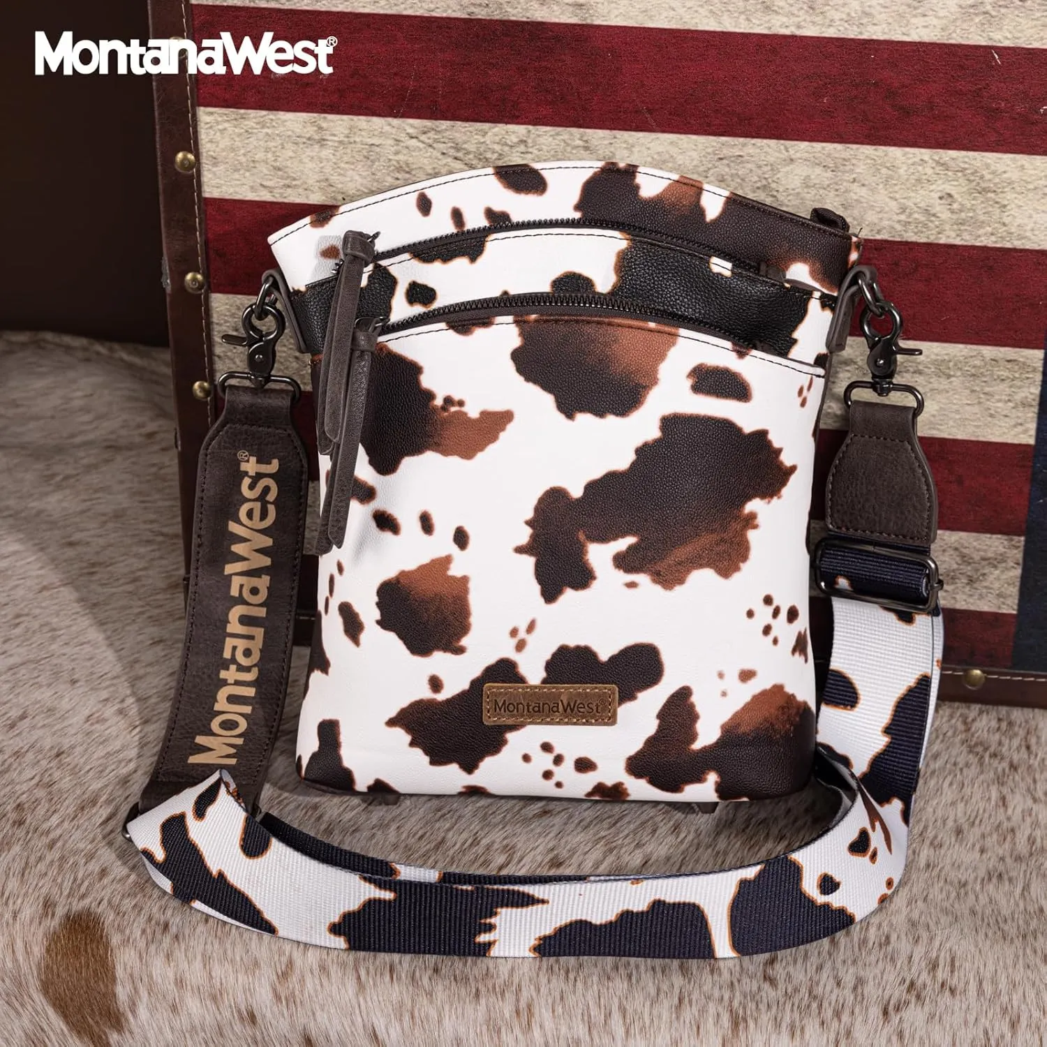 Montana West Crossbody Purses and Handbags for Women Double Compartments Cross Body Bag with Adjustable Strap