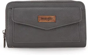 Montana West Wrangler Large Capacity Wallets Women with Wristlet and Metal Smooth Zipper
