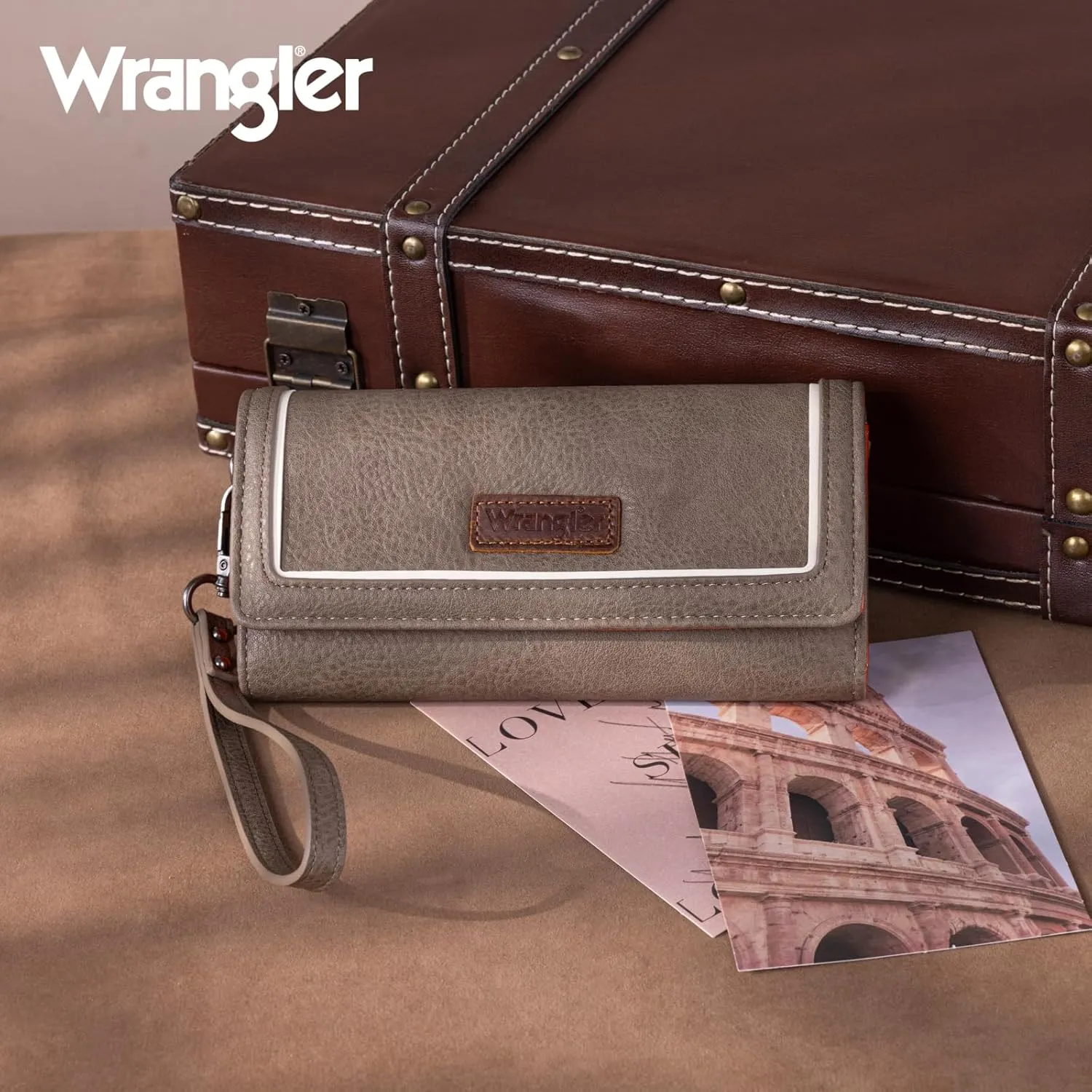 Montana West X Wrangler Wallet for Women Phone Wristlet Wallet Ladies Felame Large Capacity Clutch Wallets with Coin Purse