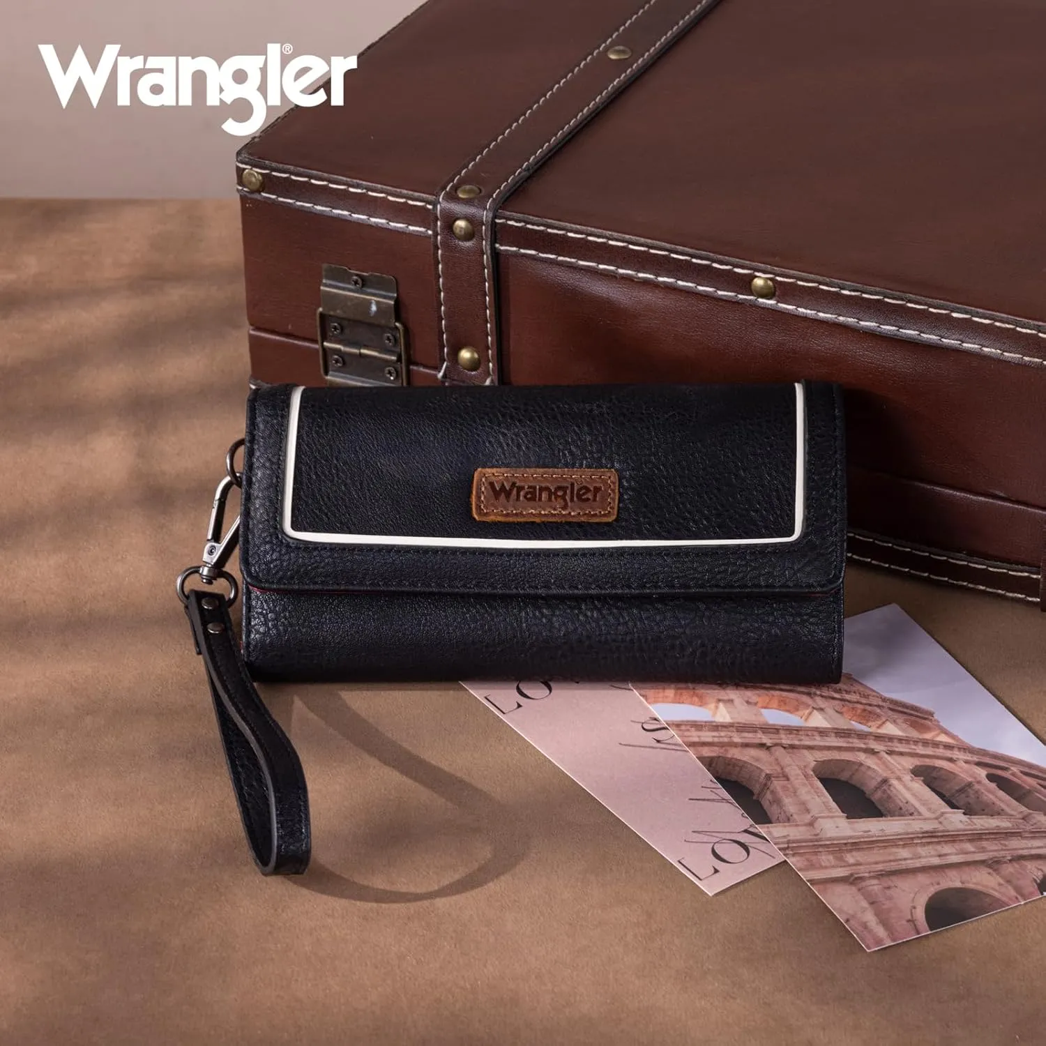 Montana West X Wrangler Wallet for Women Phone Wristlet Wallet Ladies Felame Large Capacity Clutch Wallets with Coin Purse