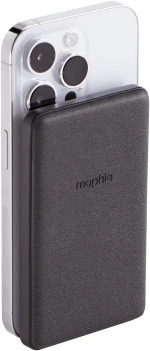 mophie Snap  Juice Pack Mini - Wireless Portable Magnetic Charger with 5000 mAh Internal Battery, Compatible with MagSafe & Qi-Enabled Smartphones, Works with Apple, Samsung, and Google Phones, Black
