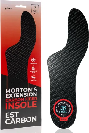 Mortons Extension Carbon Fiber Insole 1pc | FSA Eligible | Mortons Extension Orthotic Rigid Shoe Insert Carbon Insole Composite Big Toe Insert for Hallux Rigidus, Turf Toe & Morton’s Toe 12-12.5