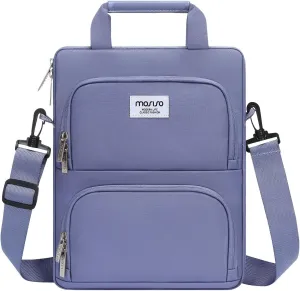MOSISO 360 Protective Vertical Tablet Shoulder Bag Compatible with iPad Pro 13 M4 & iPad Air 13 M3 M2, iPad Pro 12.9 M2 M1 6/5th with 2 Curved Pockets, Lavender Gray