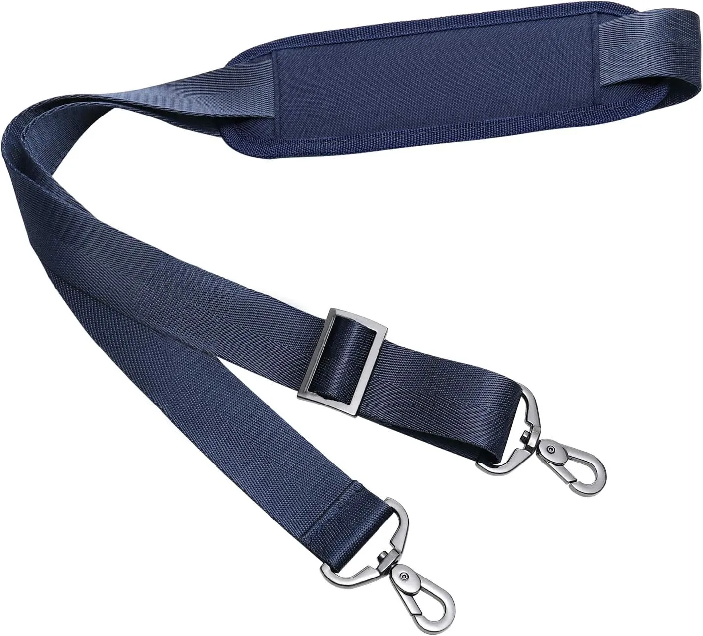 MOSISO 56 inch Shoulder Strap, Adjustable Thick Soft Universal Replacement Non-Slip Fit Padded with Metal Swivel Hooks for Laptop Shoulder Bag/Laptop Messenger Bag/Crossbody Bag, Navy Blue