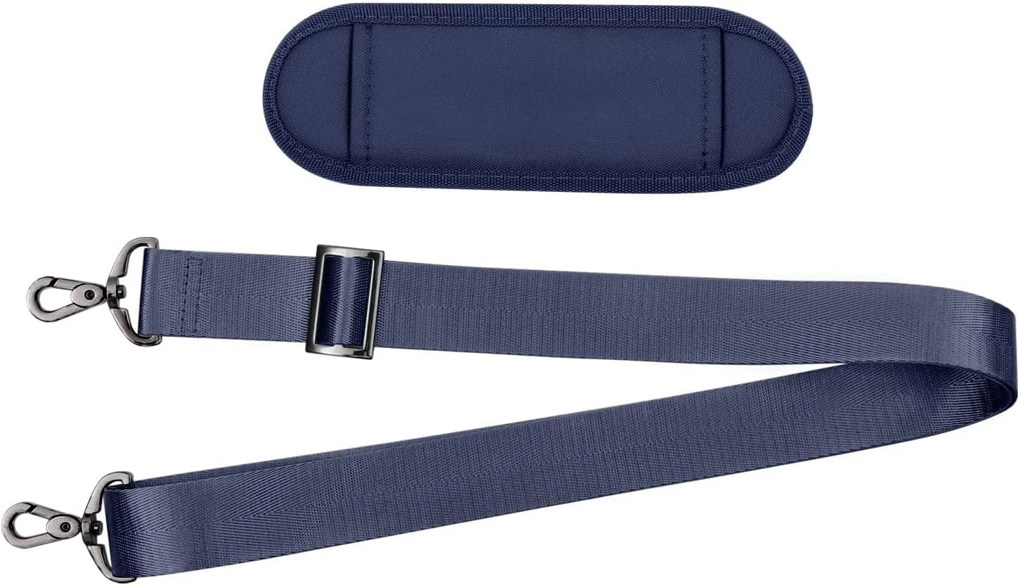 MOSISO 56 inch Shoulder Strap, Adjustable Thick Soft Universal Replacement Non-Slip Fit Padded with Metal Swivel Hooks for Laptop Shoulder Bag/Laptop Messenger Bag/Crossbody Bag, Navy Blue