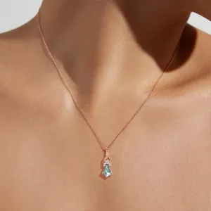Moss Agate Necklace, 925 Sterling Silver Kite Cut Necklace, Gift For Her