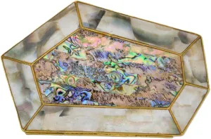 Mother of Pearl Rectangle Clutch with Pearl Sling, Handmade Gold Brass Evening Bag, Velvet Lined, Wedding Party Purse for Women, Designer Gift Accessory