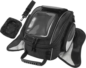 Motoforti Universal Motorcycle Magnetic Tank Tool Bag Fuel Saddlebag with Strap Waterproof Black