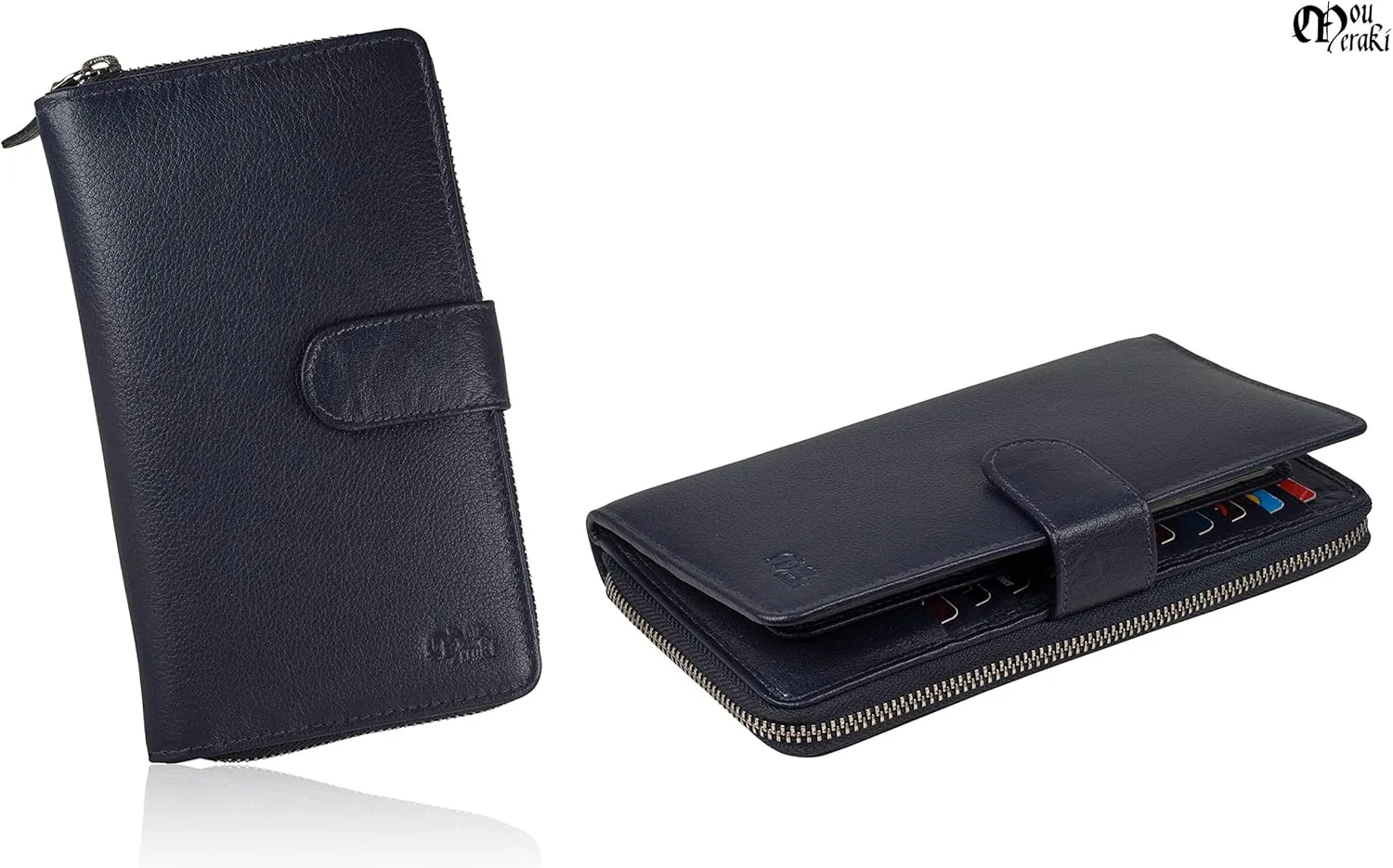 Mou Meraki Big Fat RFID Blocking Leather Organizer Checkbook Wallets For Women - Clutch