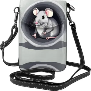 Mouse in the Hole Printed Women's Crossbody Phone Bag - Perfect for Travel and Shopping