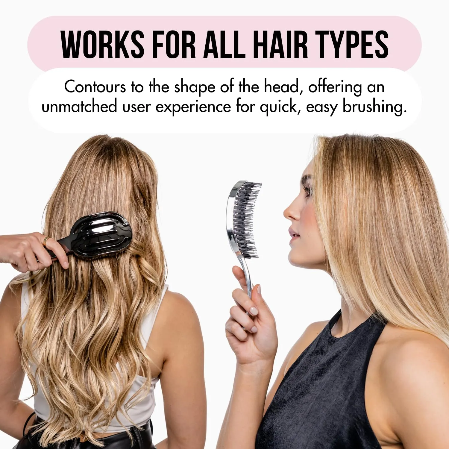 MOYOKO Detangler Brush for Curly, Thick & Straight Hair - Ergonomic Curved Detangling Hairbrush for Women & Girls, Prevents Hair Breakage, Wet & Dry Hairbrush (Unicorn)