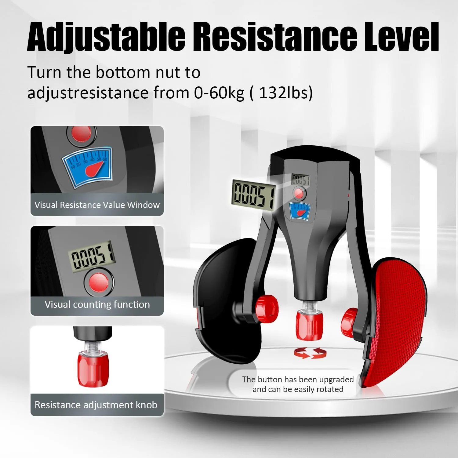 Multi-Function Thigh Master, 0-132 lbs Resistance Thigh Trainer Pro with Leg Straps, Handles, Resistance Bands and Jump Rope, Kegel Trainer Hip Thigh Toner Inner Thigh Exerciser