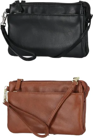 Mundi Brady Crossbody Bag Bundle, Womens Anti Theft Cell Phone Purse in Black & Brown Sugar