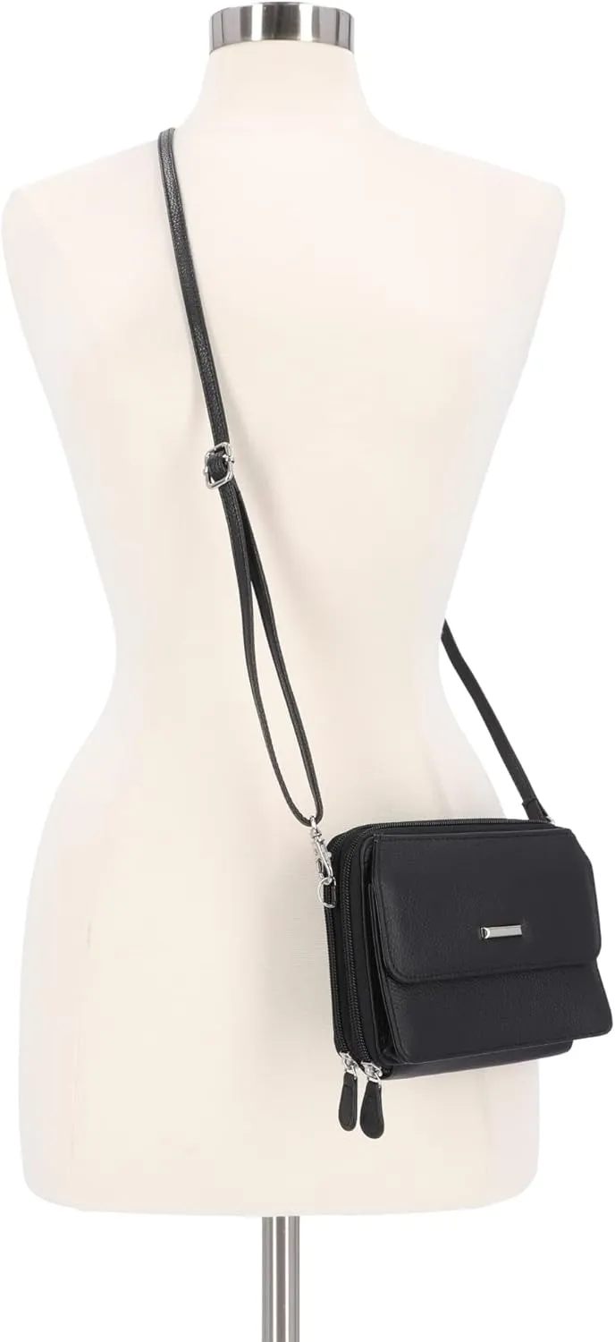 Mundi On The Move RFID Leather Crossbody Wallet For Women With Phone Pocket