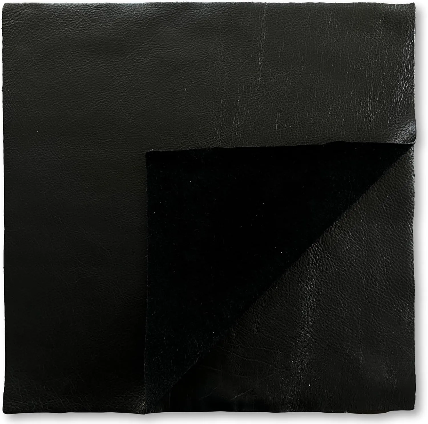 Natural Grain Cow Leathers: 12'' x 12'' Pre-Cut Leather Pieces (Black, 1 Piece)