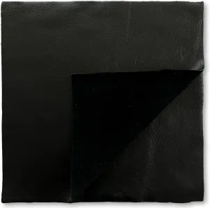 Natural Grain Cow Leathers: 12'' x 12'' Pre-Cut Leather Pieces (Black, 1 Piece)