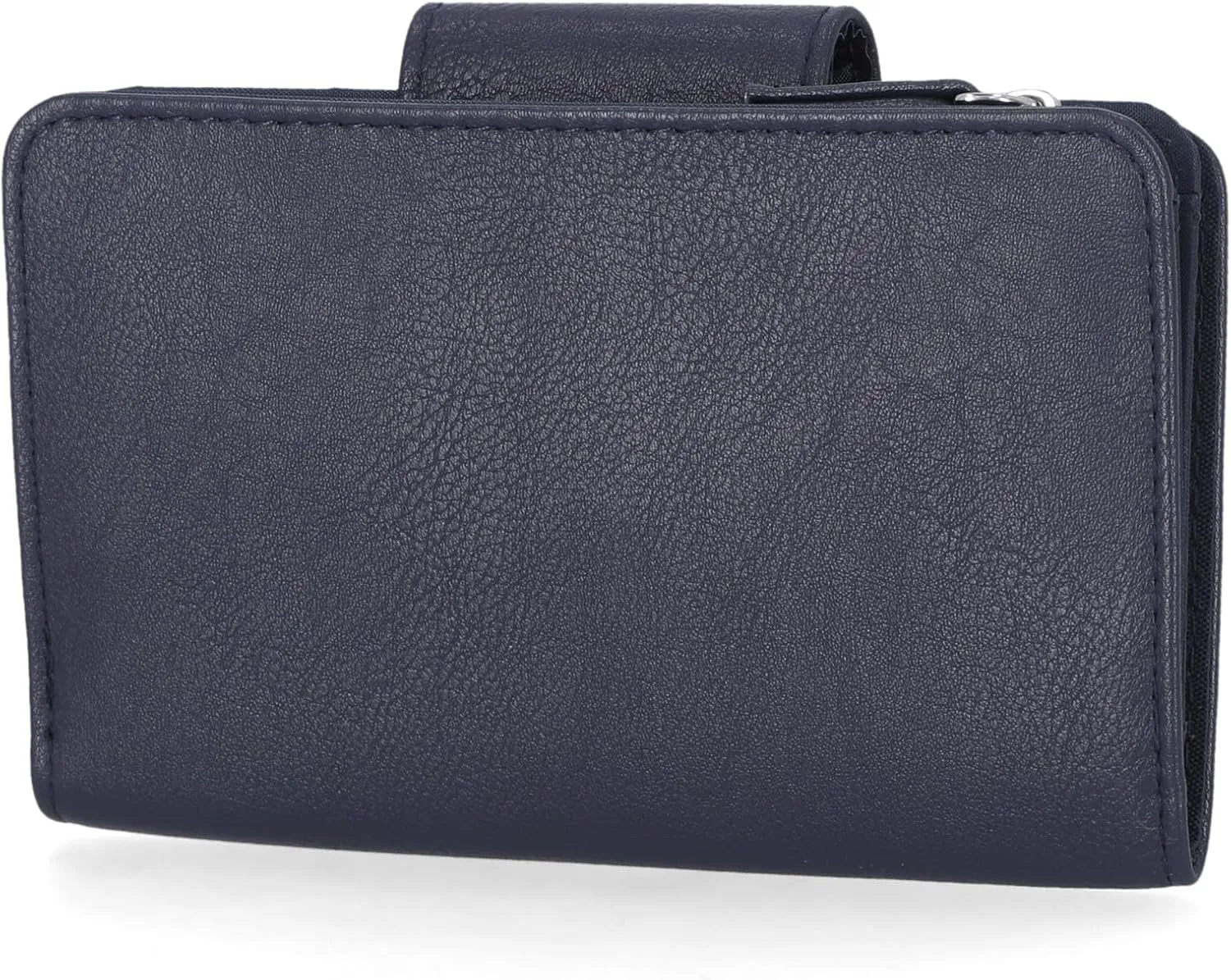 Nautica Womens, Close Reach Vegan Leather RFID Wallet, Small Credit Card Holder Purse with Zipper Coin Pocket and ID Window in Indigo