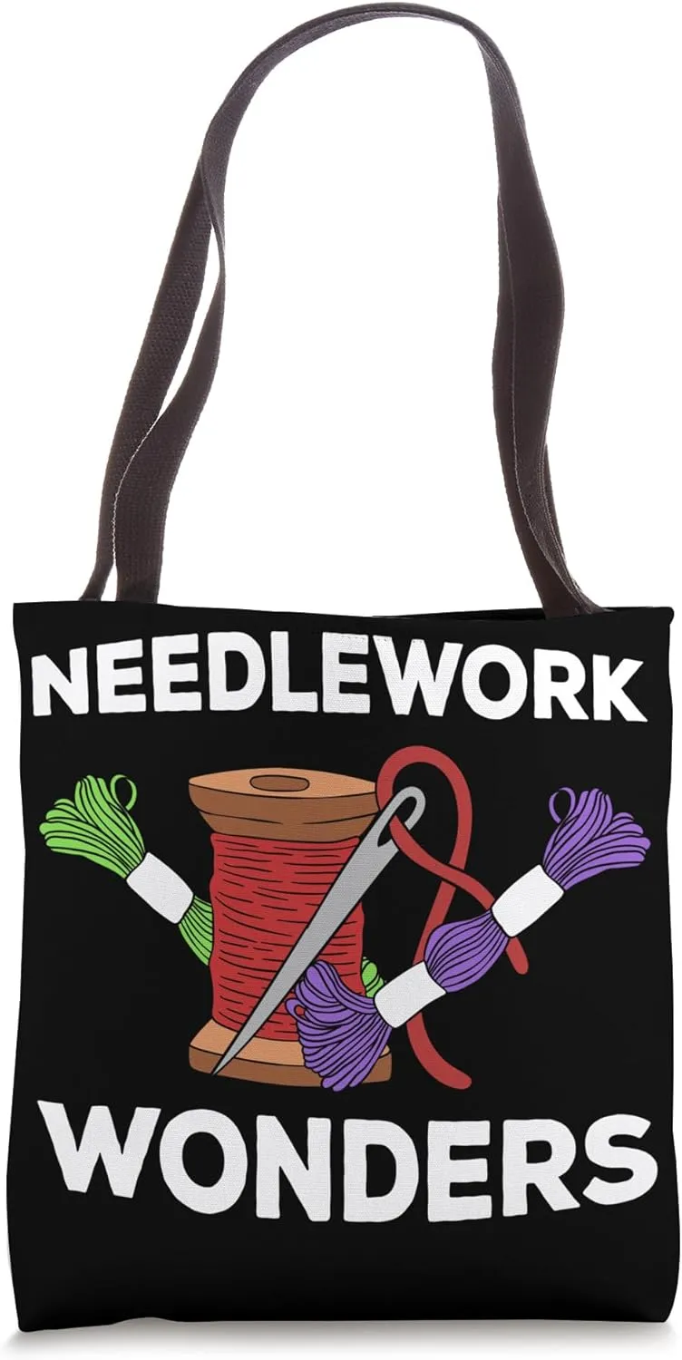 Needlework Wonders Embroidery Tote Bag