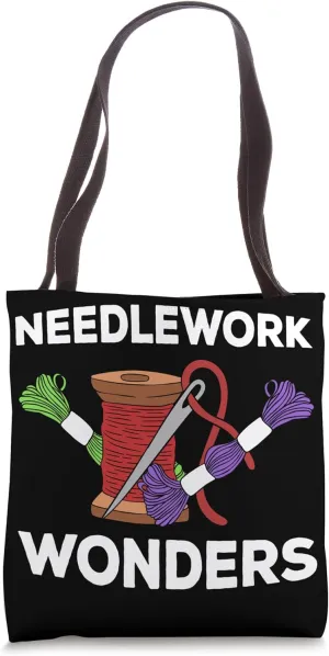 Needlework Wonders Embroidery Tote Bag