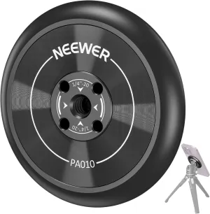 NEEWER Magnetic Phone Tripod Mount Adapter with 1/4" Holes Compatible with iPhone MagSafe Selfie Stick for 15 Pro Max 15 Plus 14 13 12 Pro Max Mini, Phone Holder for Ring Light Video Recording, PA010
