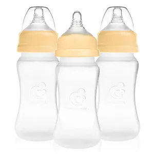 Nenesupply Silicone Baby Bottles Newborn Feeding Bottles Slow Flow Breastfeeding Bottle for Breastfed Babies Wide Neck 8oz Anti Colic Level 2 Nipple for 1  Month Infant Replace Spectra Bottle Pumping