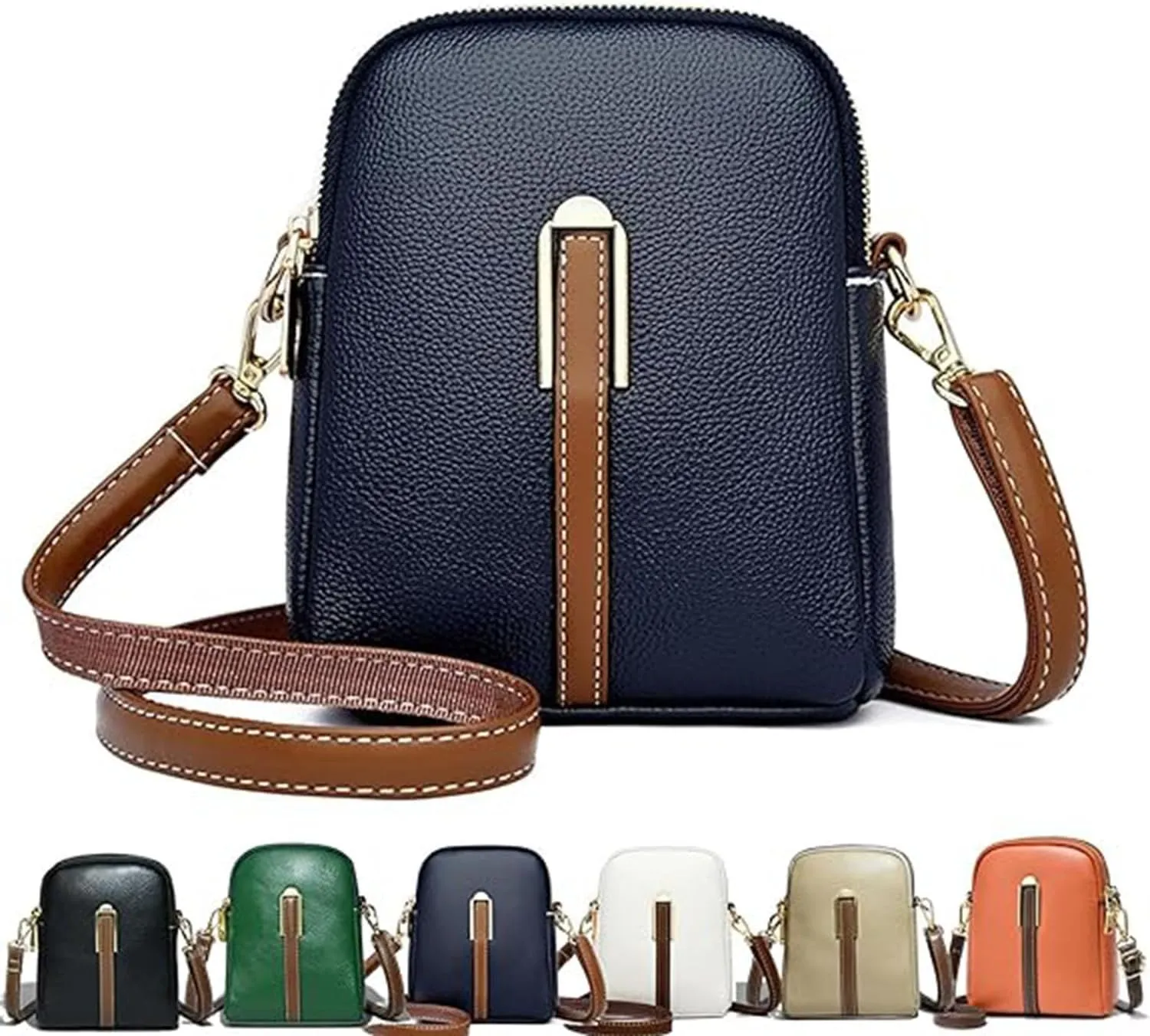 New Lychee Grain Leather Phone Bag,Cell Phone Purse Crossbody, Mini Stylish Lychee Pattern Shoulder Bag
