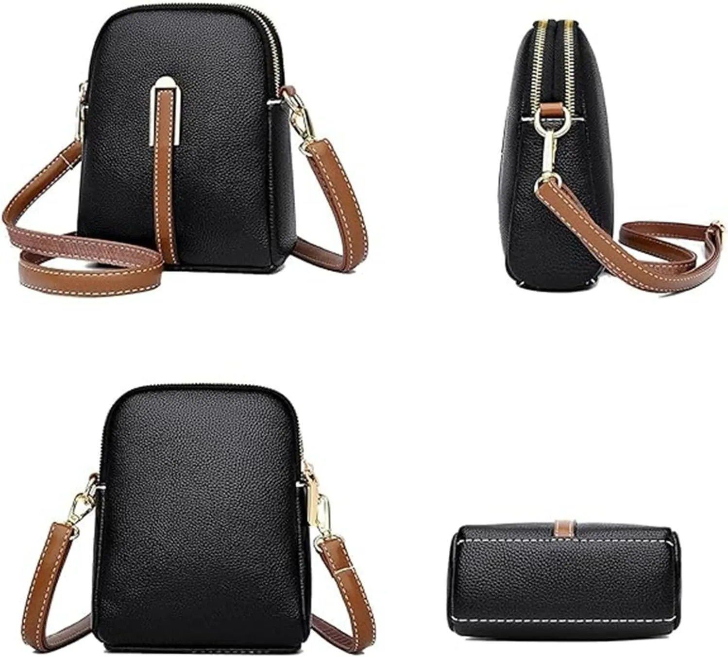 New Lychee Grain Leather Phone Bag,Cell Phone Purse Crossbody, Mini Stylish Lychee Pattern Shoulder Bag