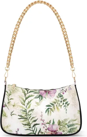 New Zealand Silver Fern Beauty Flowers trendy chain bag for women crossbody handbags for birthday gifts for women