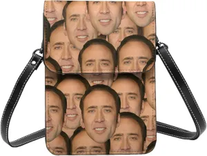 Nic-olas Cage Cell Phone Purse Crossbody Bag for Outdoor Travel Sports Camping Hiking Shoulder Bags