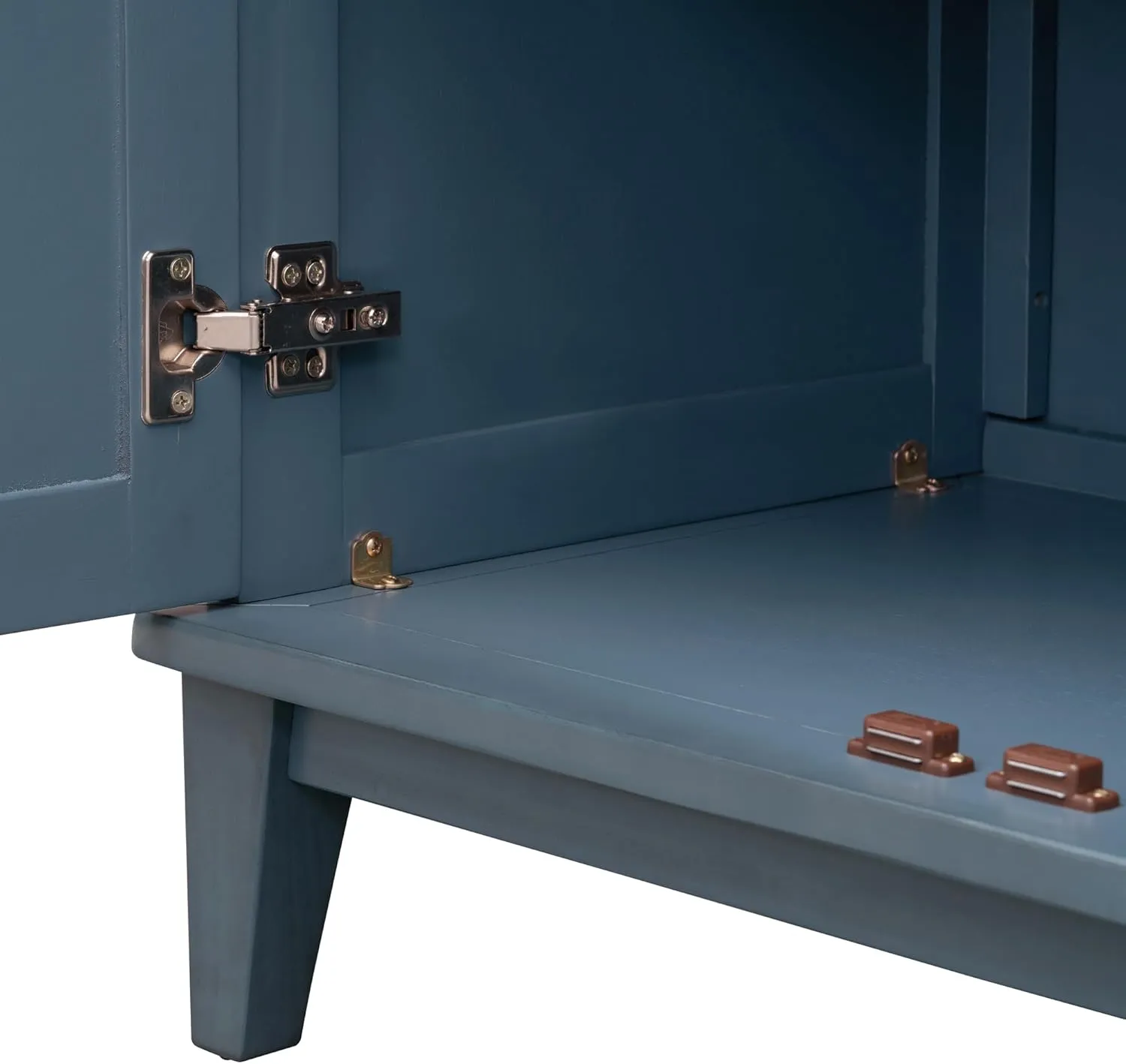 NicBex 60" Accent Storage Cabinet with 4 Doors, Metal Handles & Legs and Adjustable Shelves Modern Kitchen Cabinet Buffet Cabinet for Living Room, Kitchen, Office,Hallway,Navy