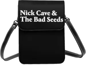 Nick Rock Cave and The Bad Music Seeds Small Cell Phone Purse Women's PU leather Crossbody Bag Fashion Shoulder Bags Wallet For Adults Stocking Stuffers Purses
