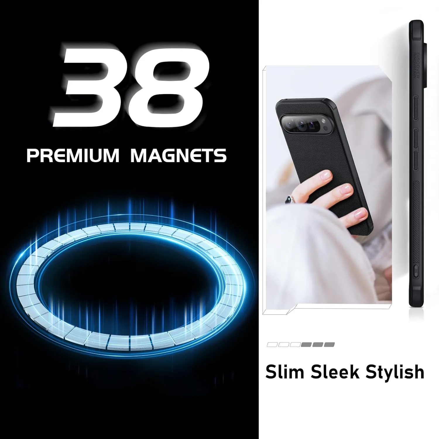 Nillkin for Google Pixel 9 Pro Magnetic Case, Compatible with Magsafe, Pixel 9 / Pixel 9 Pro 5G Phone Case Slim 6.34 inch Black