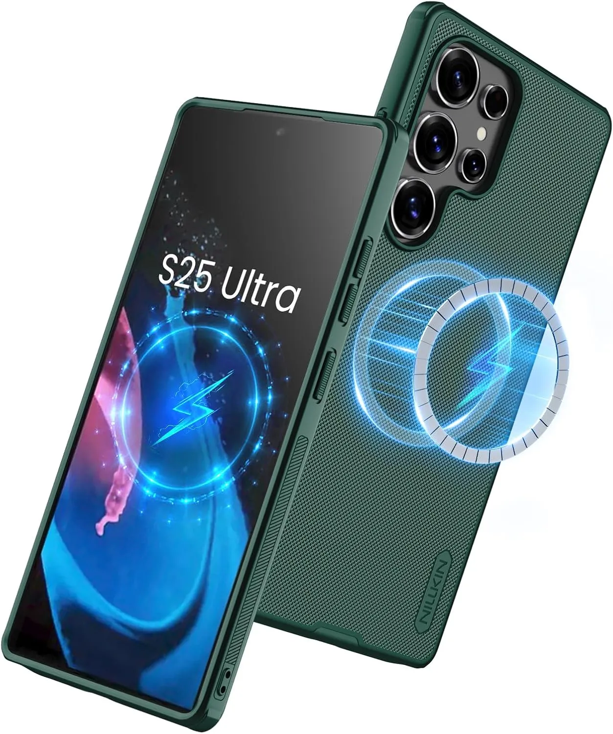 Nillkin Frosted Shield Magnetic Case for Samsung Galaxy S25 Ultra, Compatible with Magsafe, Galaxy S25 Ultra 5G Slim Phone Case Shockproof 6.86 inch (Green)