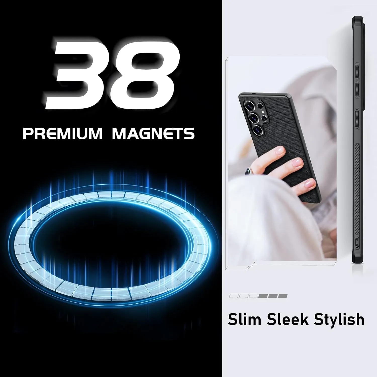 Nillkin Magnetic Case for Samsung Galaxy S25 Ultra, Compatible with Magsafe, Slim Phone Case Shockproof 6.86 inch (Black)