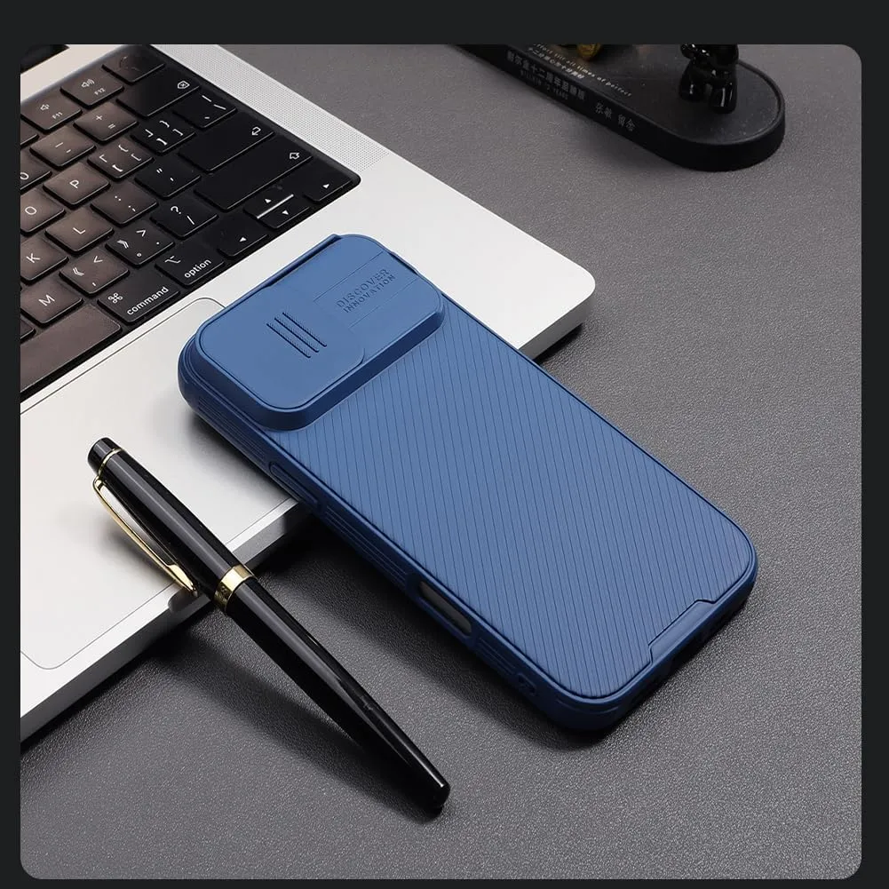 Nillkin Magnetic for iPhone 16 Pro Case, Upgraded Slide Camera Cover, Compatible with Magsafe, Slim Shockproof Protective Phone Case for 16 Pro 6.3 inch, Blue