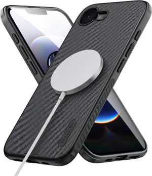 Nillkin Magnetic for iPhone 16E Case 6.1'' 2025, Compatible with MagSafe, Military Grade Drop Tested, Shockproof Slim Fit iPhone 16 E, Frosted Shield Pro for 16E Case Magsafe, Black
