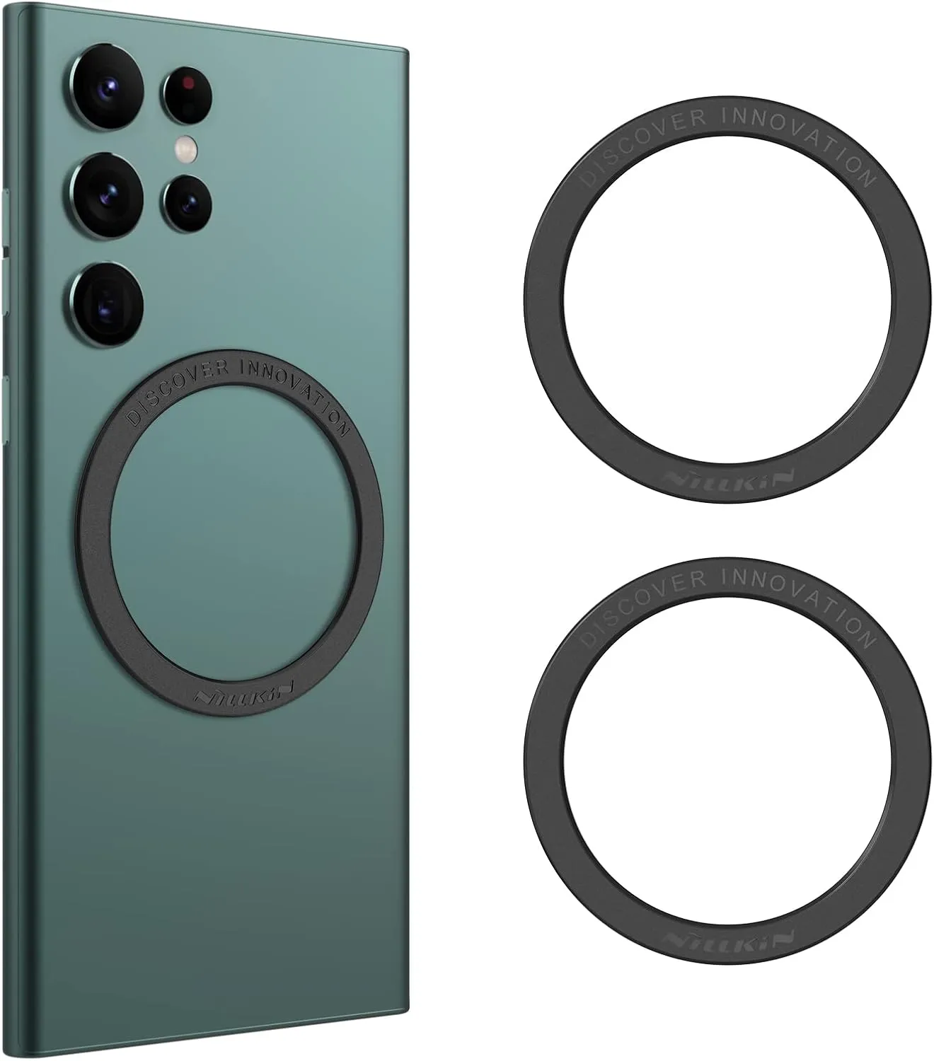 Nillkin MagSafe Ring Magnet - Magnetic Phone Sticker for Samsung Galaxy S23 S22 S21 S20 Ultra/Plus, iPhone 15 14 13 12 11/XS/8/SE, Google Pixel 8/7 Pro and Android Phones, 2 Pack Black