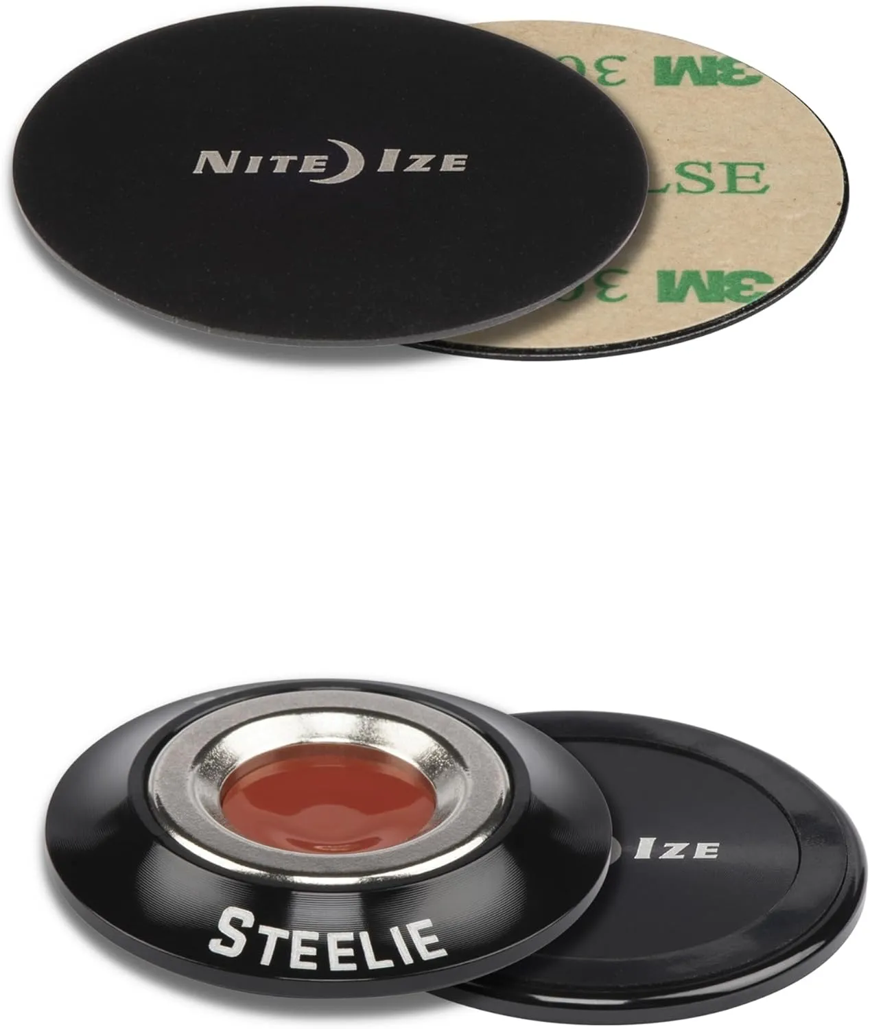Nite Ize Steelie Orbiter Magnetic Socket and Metal Plate - Car Mobile Phone Holder - Phone Metal Plate - Magnetic Phone Holder - Black
