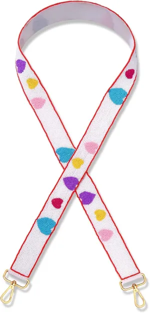 NLCAC Beaded Purse Strap Replacement Crossbody Bag Strap Mardi Gras Valentines Day Holiday Crossbody Strap for Bags