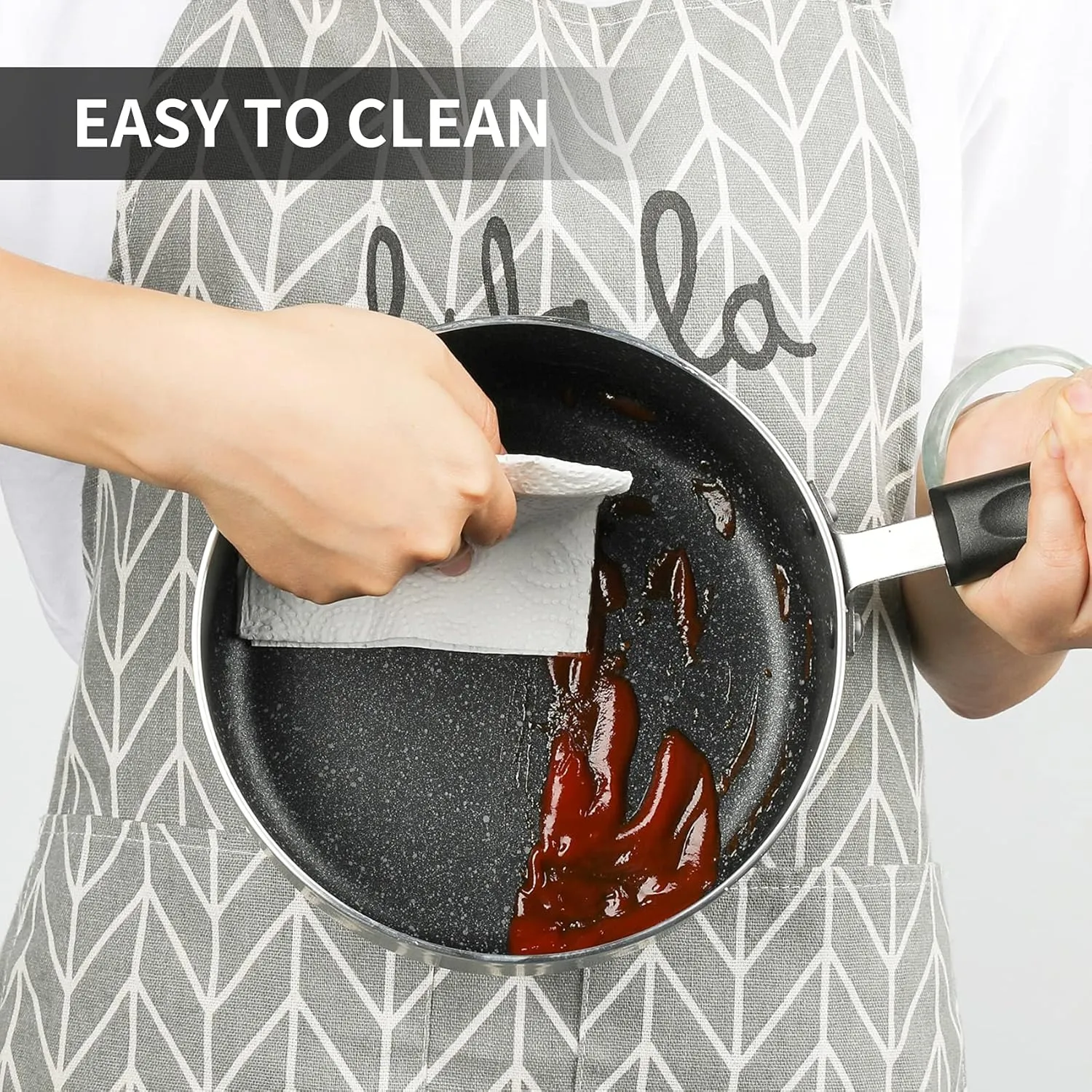 Nonstick Saucepan Set - 1.5 Quart and 2.5Quart,Ultra Non Stick Sauce Pan Small Pot with Glass Lid,Great for Home Kitchen Restaurant,Black