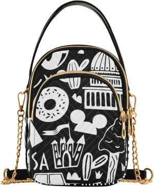 North America Landmarks Small Women's Crossbody Purse, Shoulder Bag for Women Handbags Cell Phone Purse