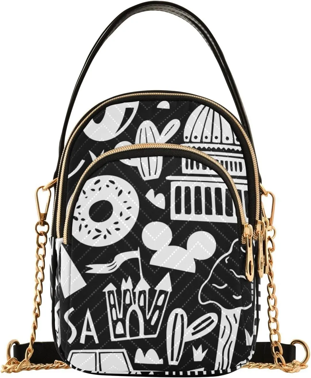 North America Landmarks Small Women's Crossbody Purse, Shoulder Bag for Women Handbags Cell Phone Purse