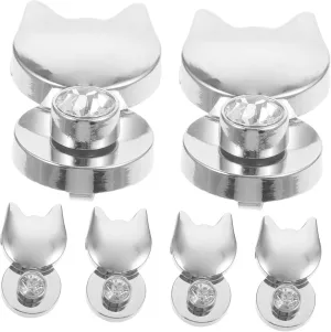 NUOBESTY 6Pcs Cat Shaped Bag Locks Durable Stainless Steel Closures for Craft Handbag Accessories Easy Installation Smooth Operation
