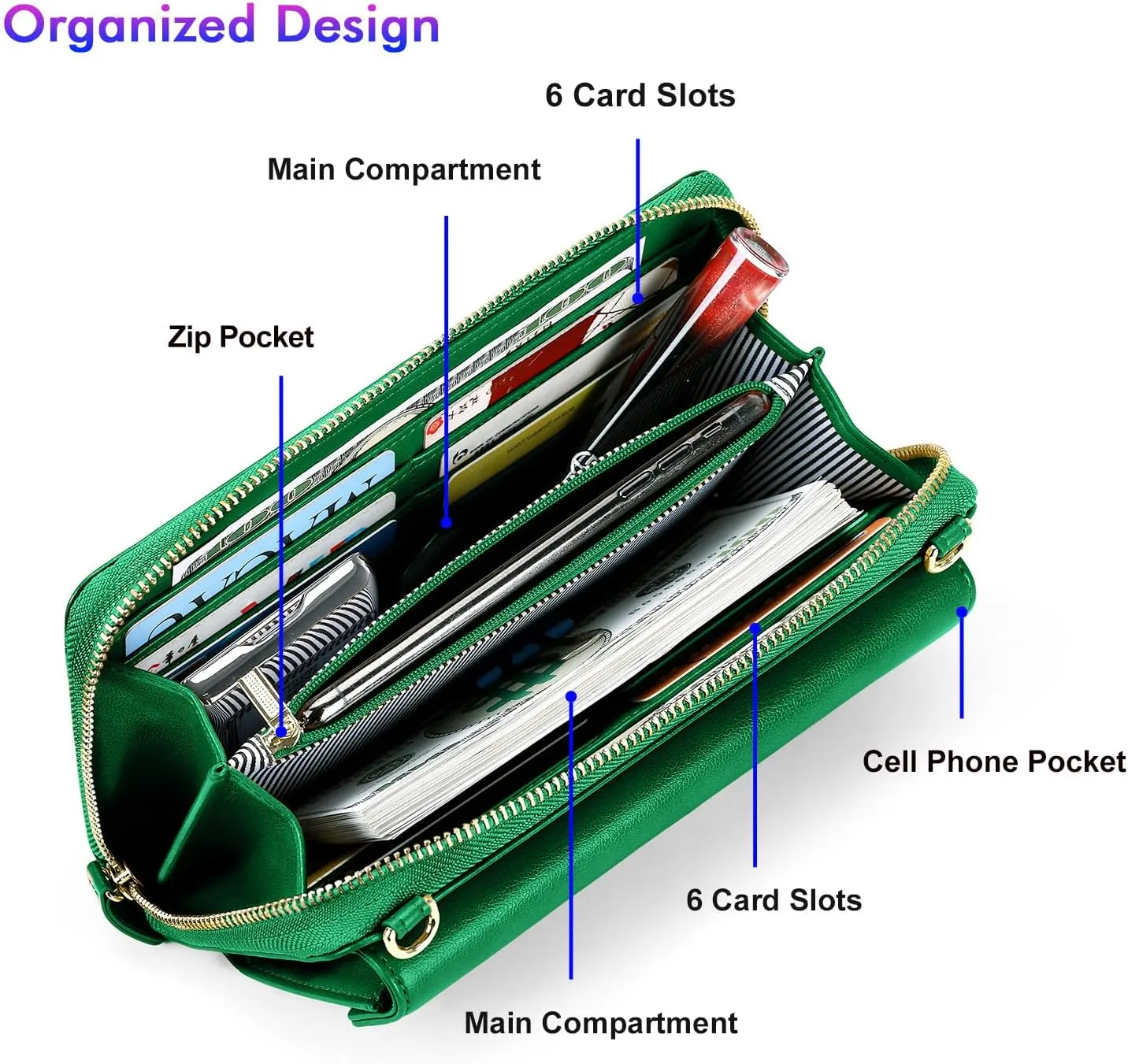 nuoku Crossbody Bags, Wristlet Wallets, Small Clutch Purses - Cell Phone & RFID Wallet for Women