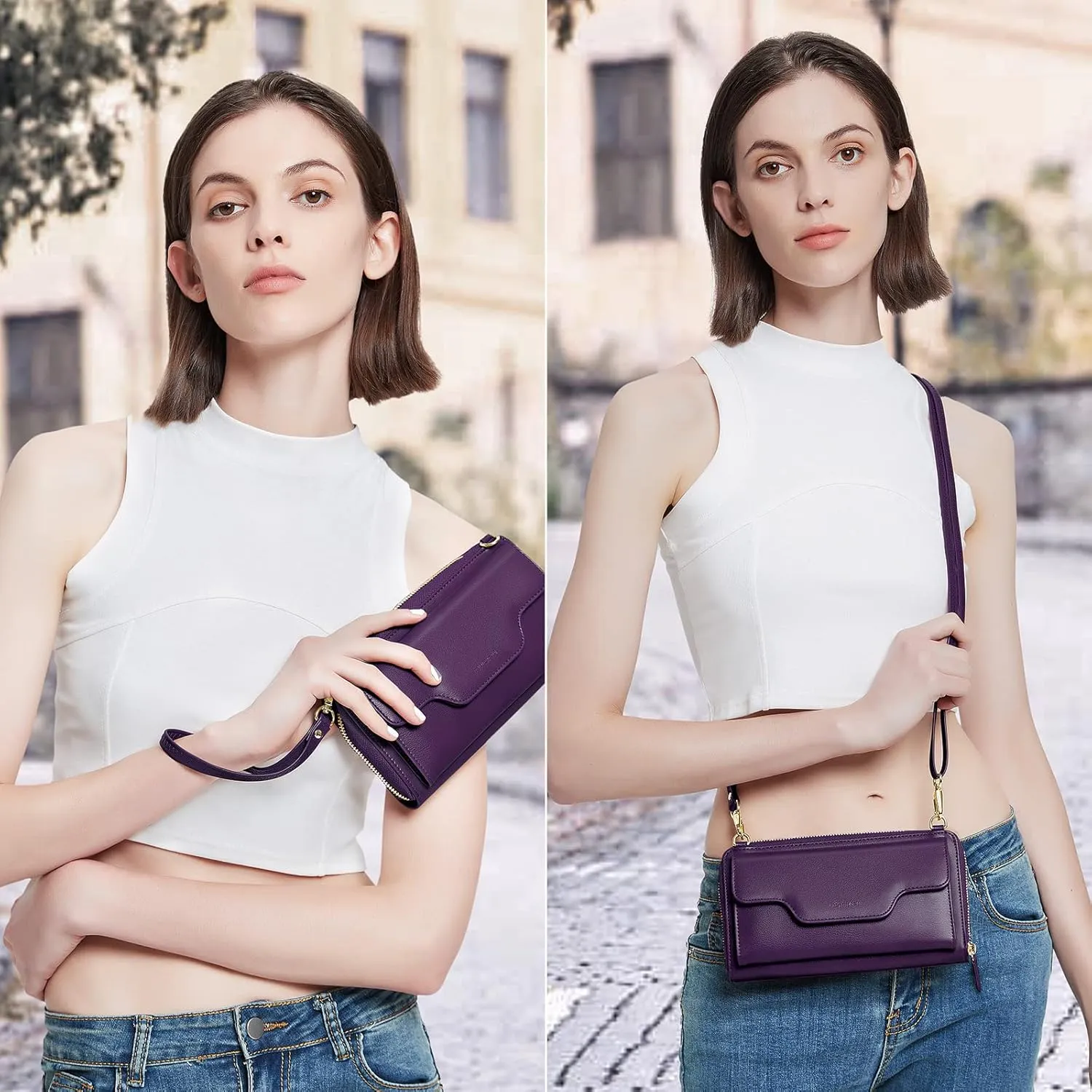 nuoku Crossbody Bags, Wristlet Wallets, Small Clutch Purses - Cell Phone & RFID Wallet for Women